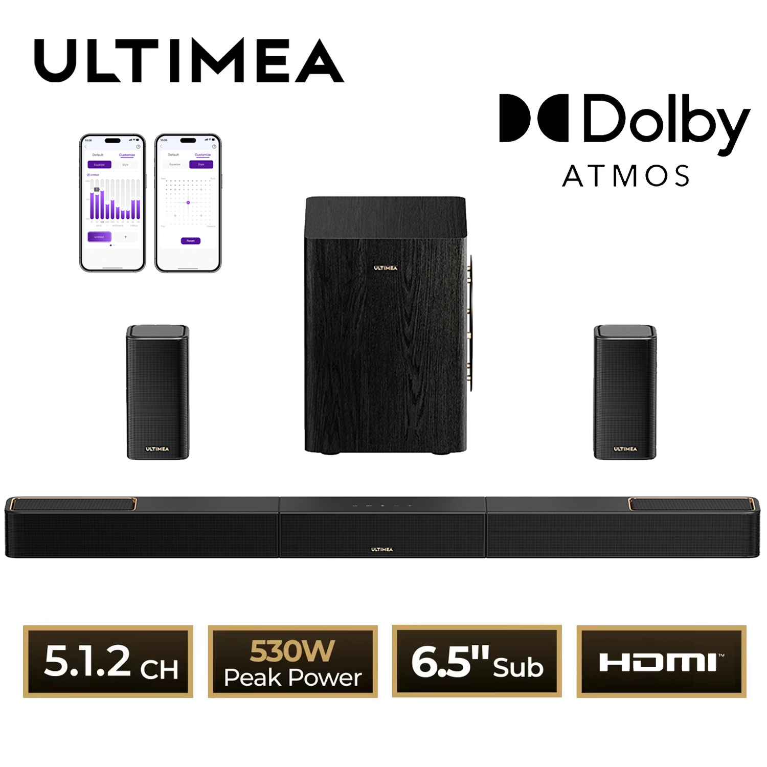 Home Cinema Atmos - ULTIMEA Skywave Series 5.1.2ch Sound Bar