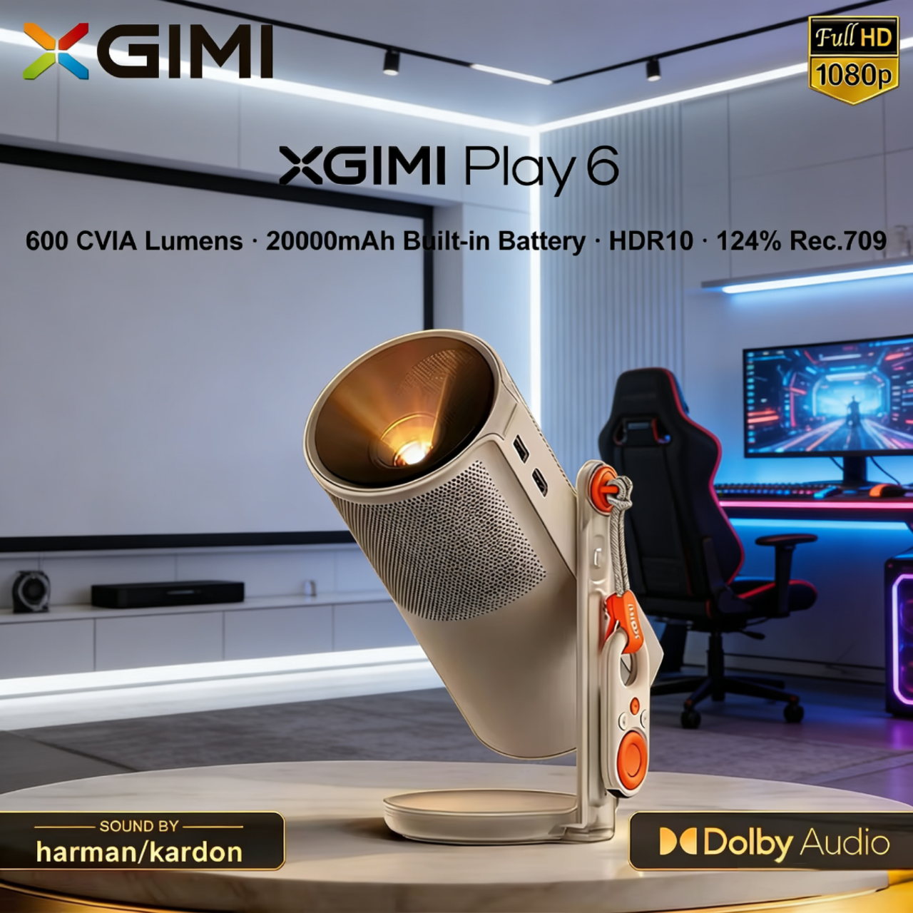 Home Cinema Xgimi - XGIMI Play 6 DLP Projector 1080P