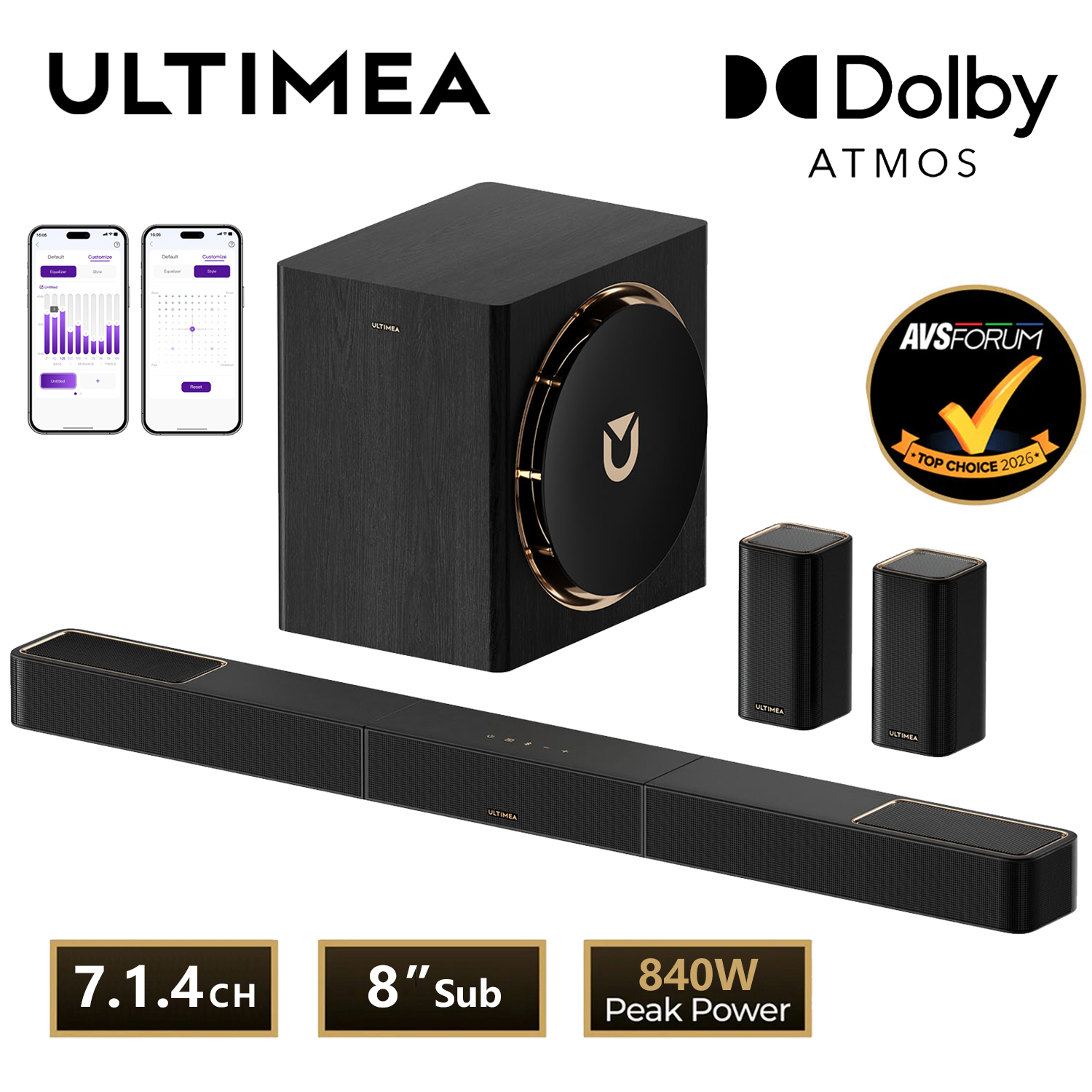 ULTIMEA 840W 7.1.4ch Soundbar  - Home Cinema Atmos ulasan dan harga