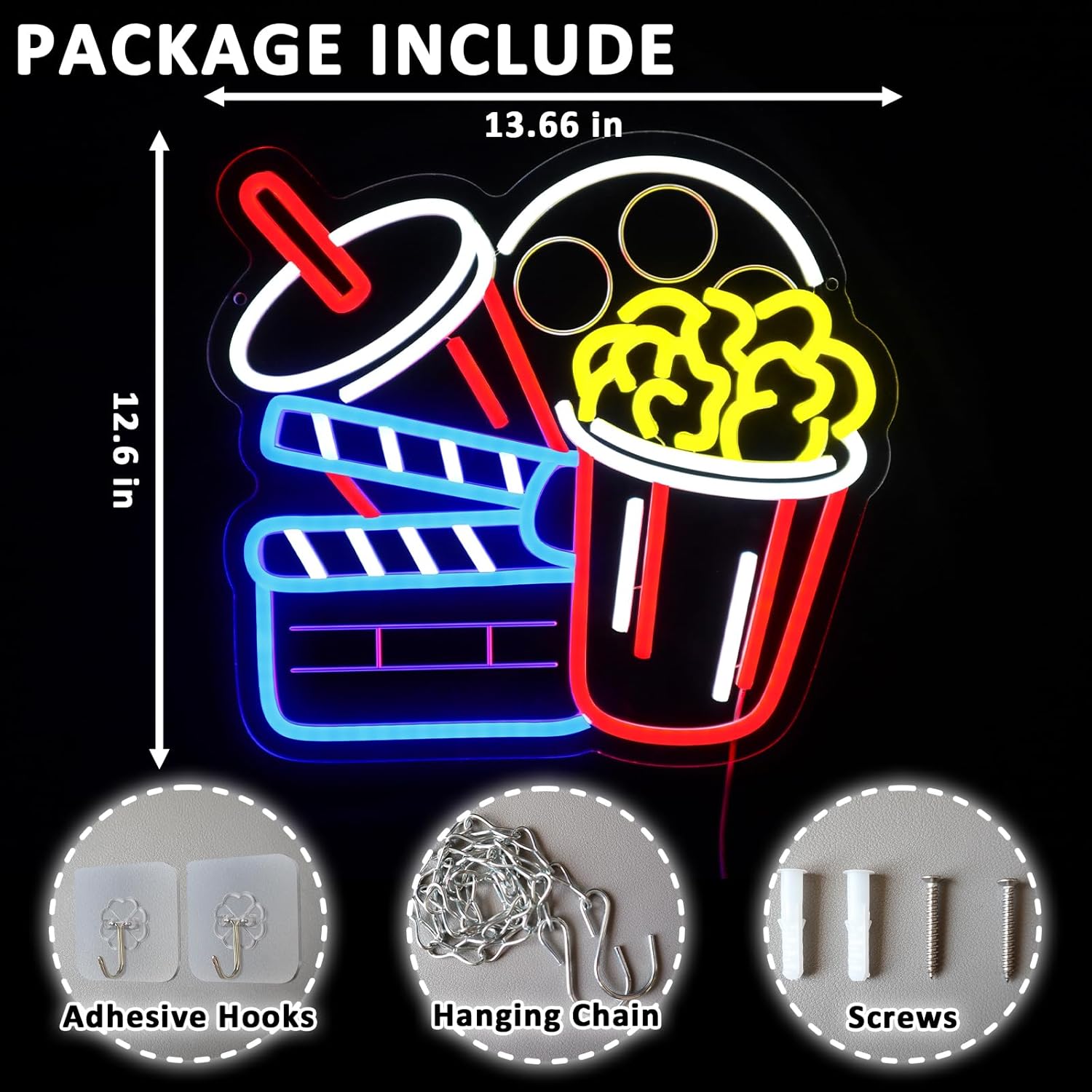 Cinema Neon Sign Art Wall Ligh - Home Cinema Wall Lights ulasan dan harga