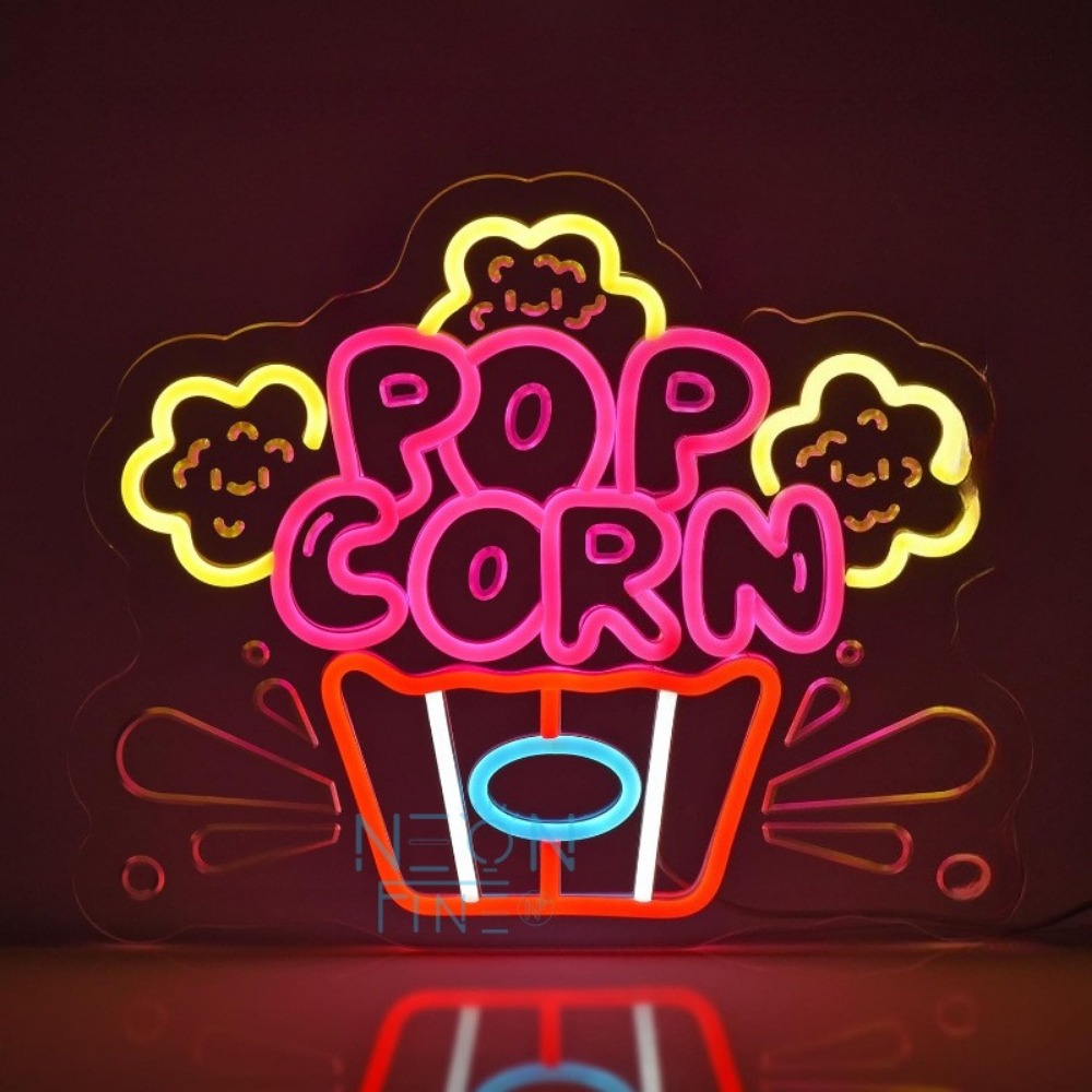 Popcorn Movie Cinema Neon Sign - Home Cinema Wall Lights ulasan dan harga