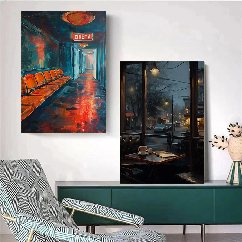 Moody Vintage Night Time Poste - Home Cinema Room ulasan dan harga