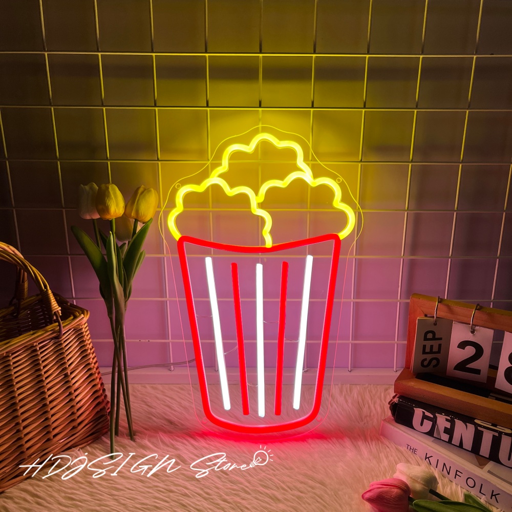 Neon Sign Popcorn Led Lighting - Home Cinema Wall Lights ulasan dan harga