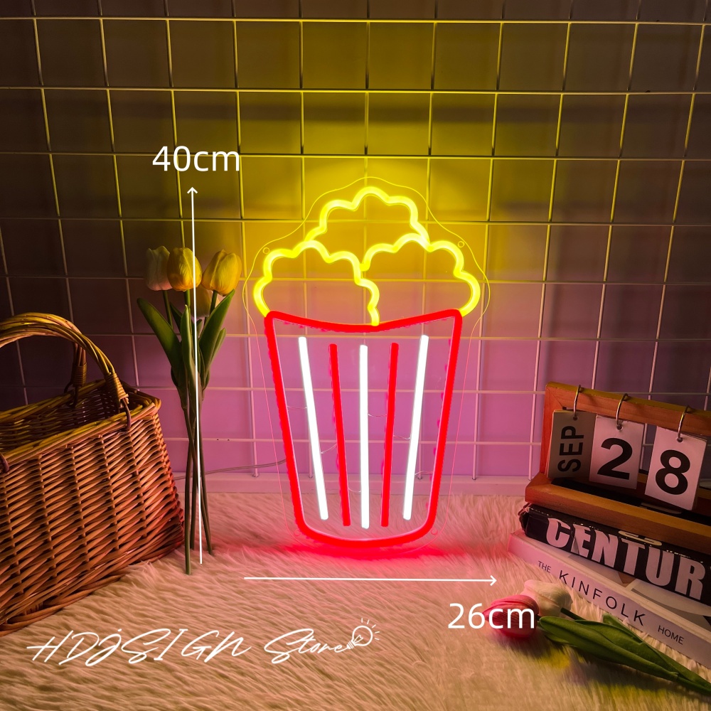Neon Sign Popcorn Led Lighting - Home Cinema Wall Lights ulasan dan harga