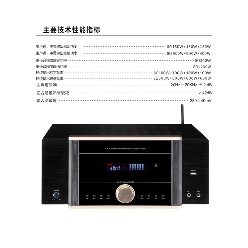 AV-7200 Power Amplifier Home H - Home Cinema Atmos ulasan dan harga