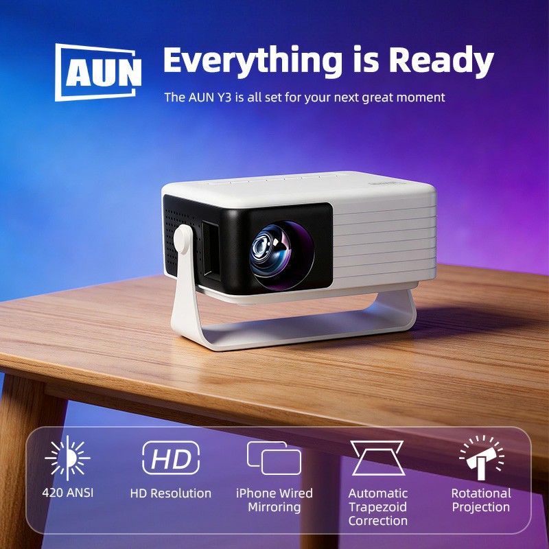 AUN Y3 MINI Projector Home The - Home Cinema Gadgets ulasan dan harga