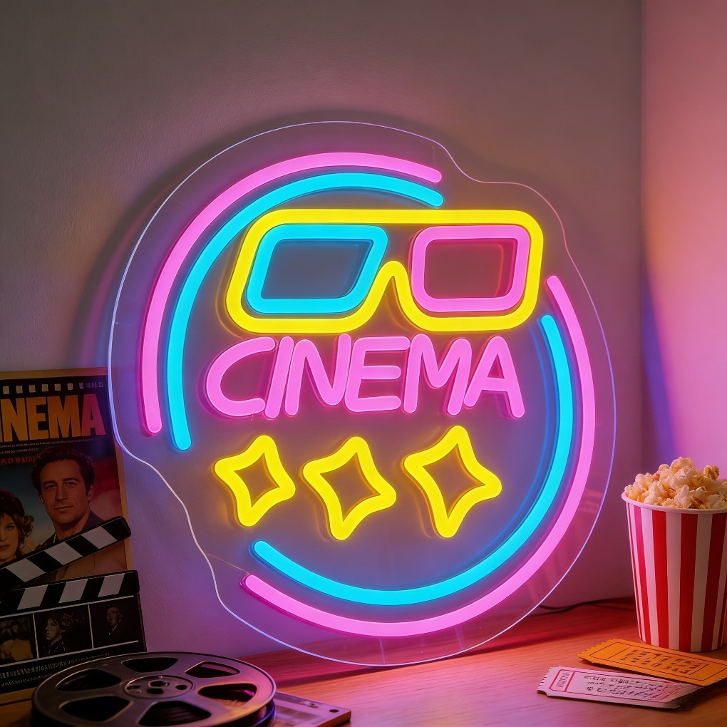 Cinema 3D Glasses LED Neon Lig - Home Cinema Wall Lights ulasan dan harga