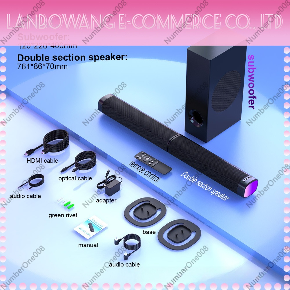 2.1 Channel Soundbar Bluetooth - Home Cinema Wall Lights ulasan dan harga