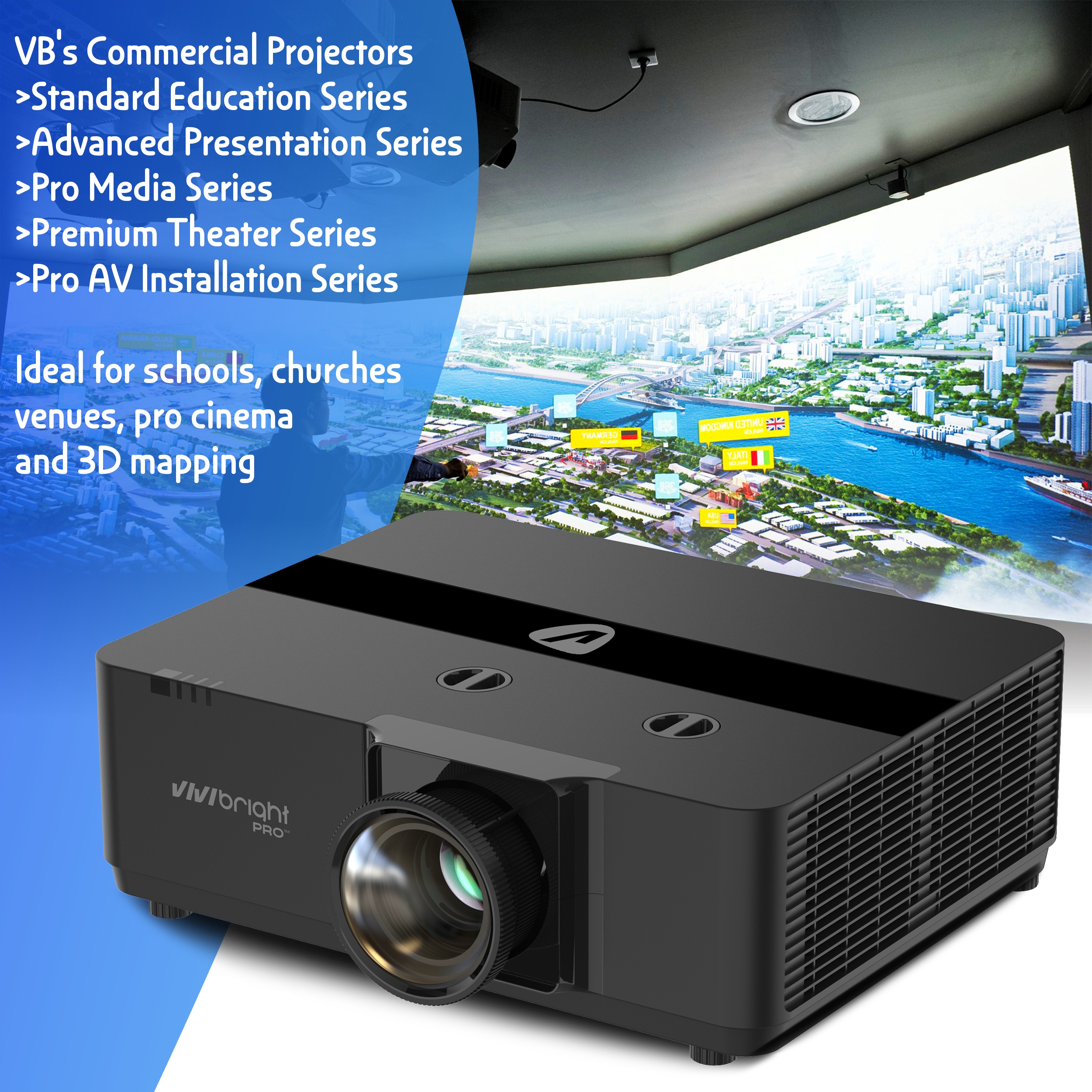 VIVIBRIGHT KD2000UCST Projecto - Home Cinema Ultra Short Throw Projector ulasan dan harga