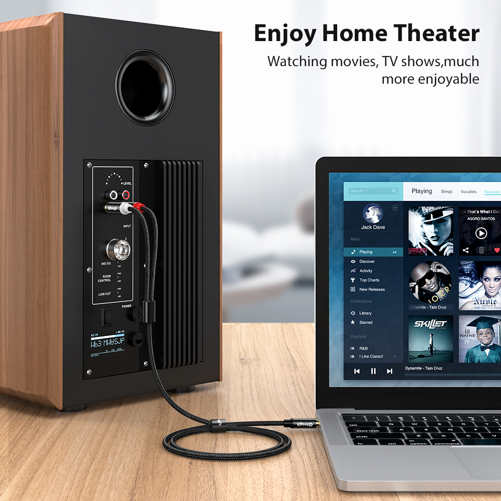 Elough RCA Cable AUX RCA Speak - Home Cinema Sound System ulasan dan harga