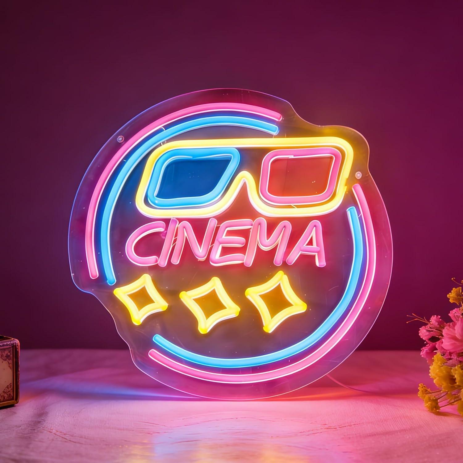 Cinema Neon Sign USB Dimmable  - Home Cinema Wall Lights ulasan dan harga