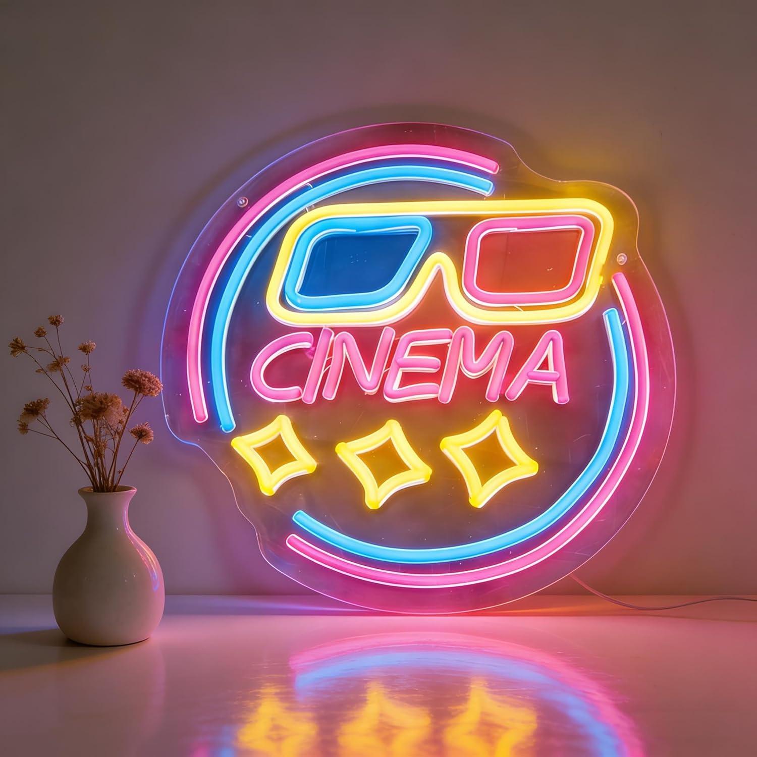 Cinema Neon Sign USB Dimmable  - Home Cinema Wall Lights ulasan dan harga