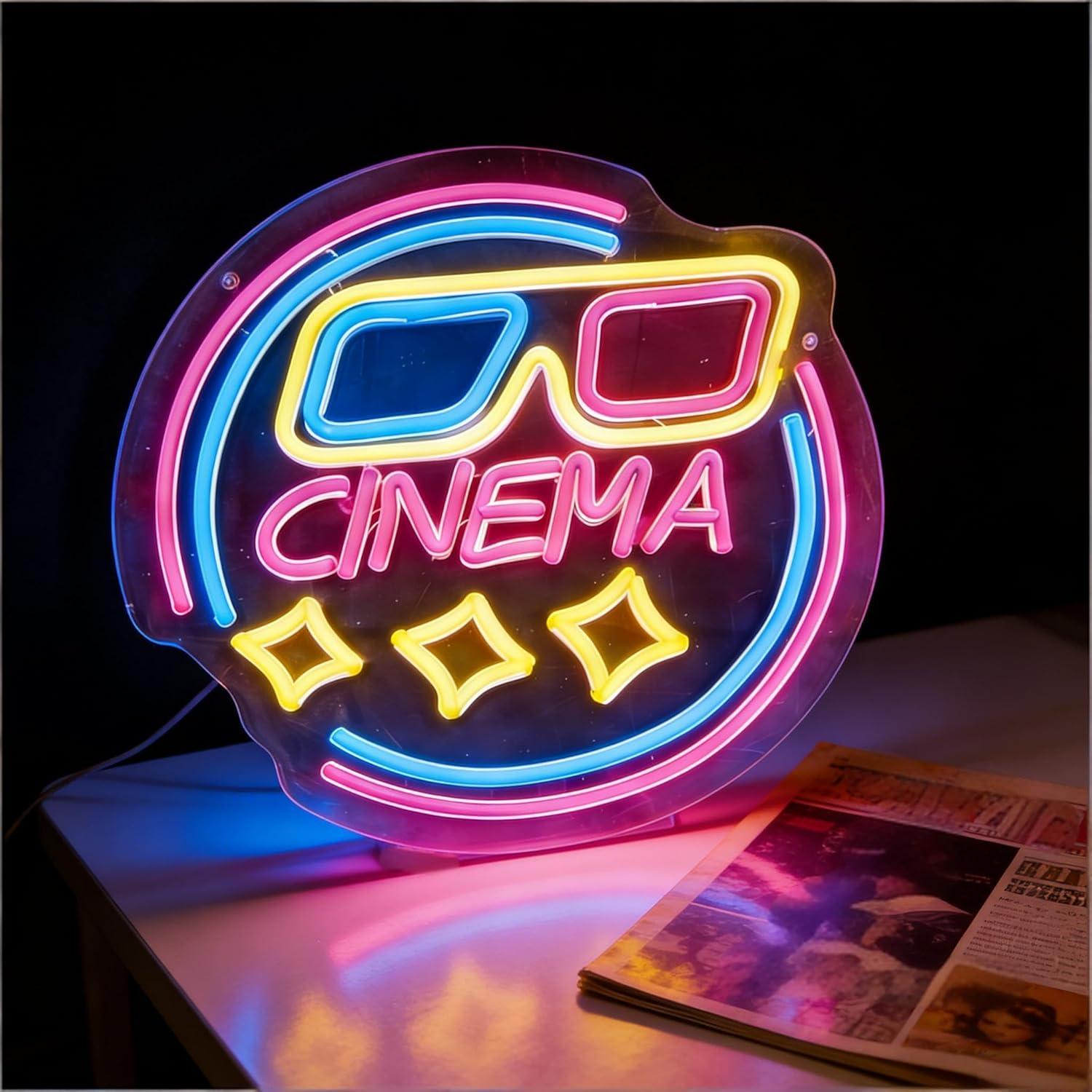 Cinema Neon Sign USB Dimmable  - Home Cinema Wall Lights ulasan dan harga