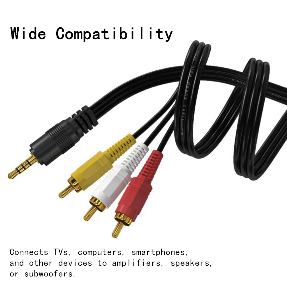 3.5mm to 3 RCA Audio Video Cab - Home Cinema Sound System ulasan dan harga