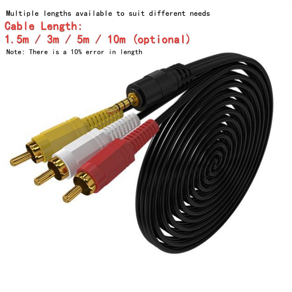 3.5mm to 3 RCA Audio Video Cab - Home Cinema Sound System ulasan dan harga