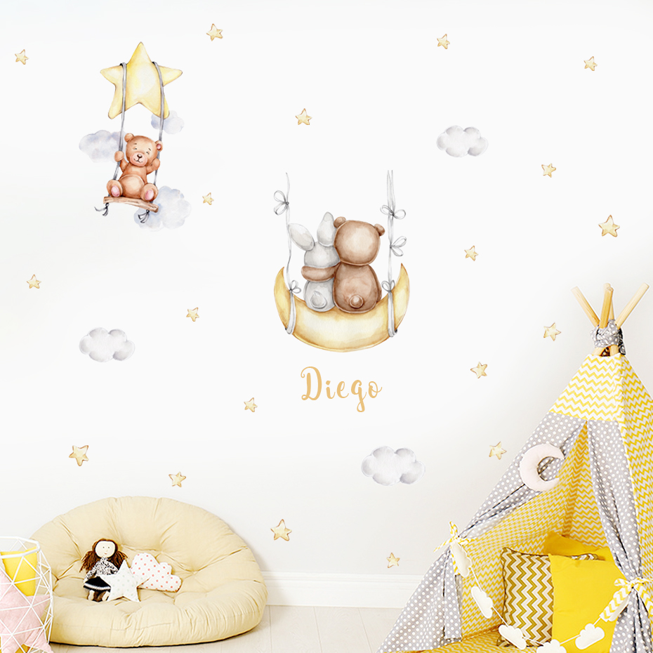 Custom Baby Name Bear Balloons - Home Cinema Room ulasan dan harga
