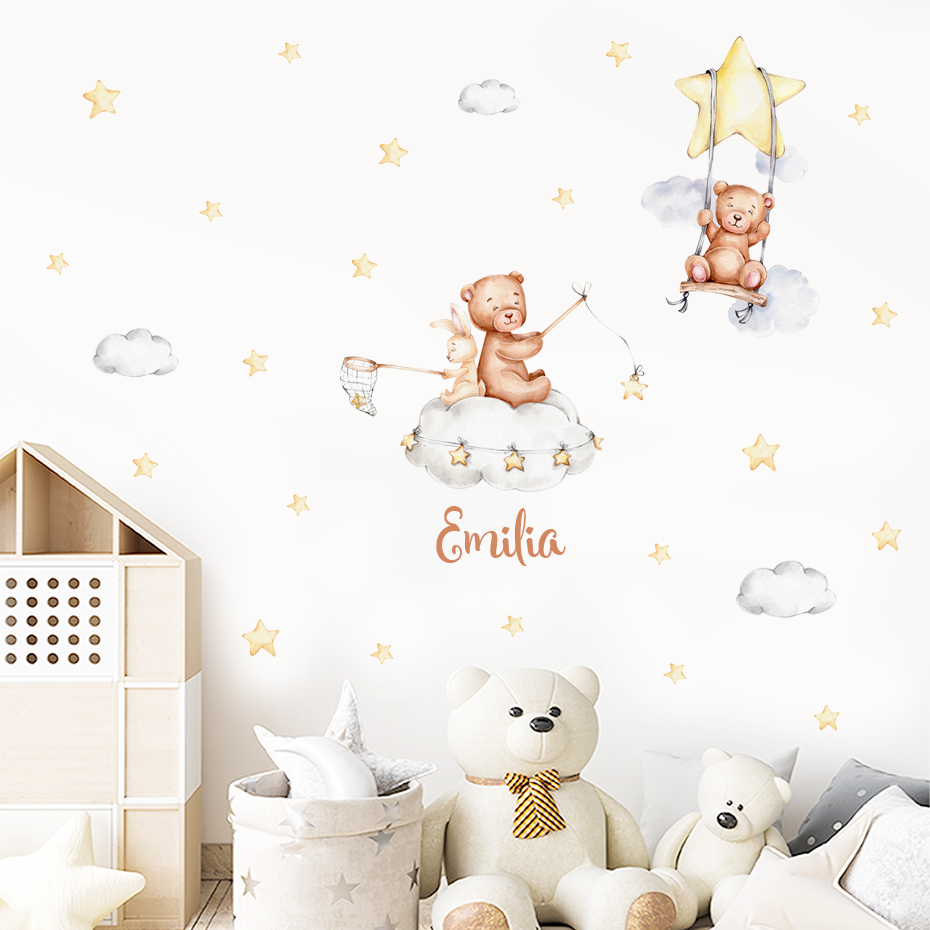 Custom Baby Name Bear Balloons - Home Cinema Room ulasan dan harga