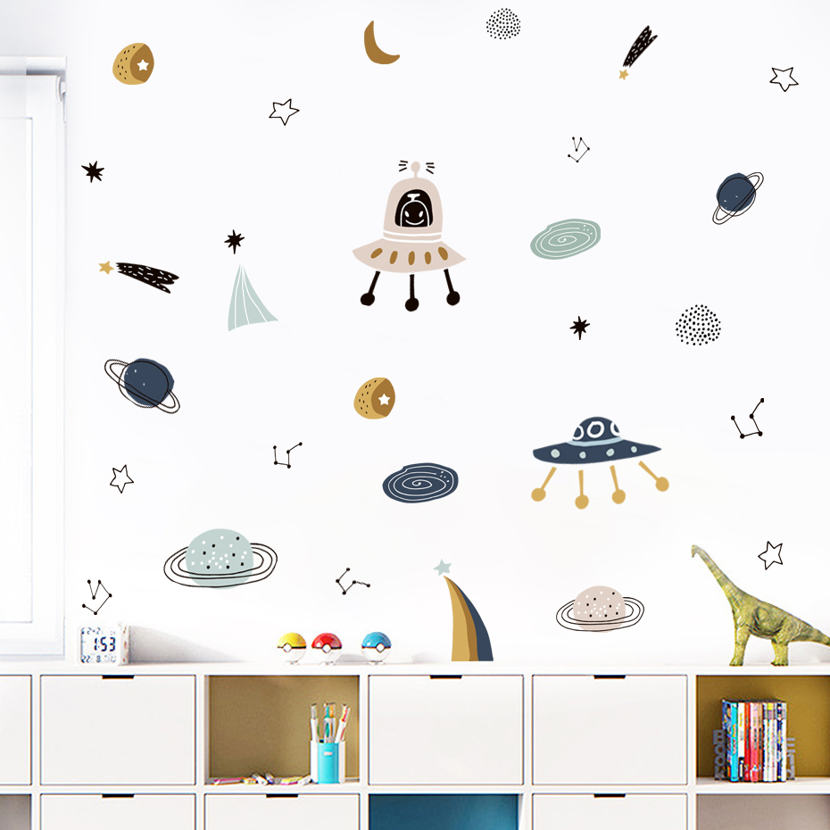 Cartoon Ufo Aliens Planet Patt - Home Cinema Room ulasan dan harga
