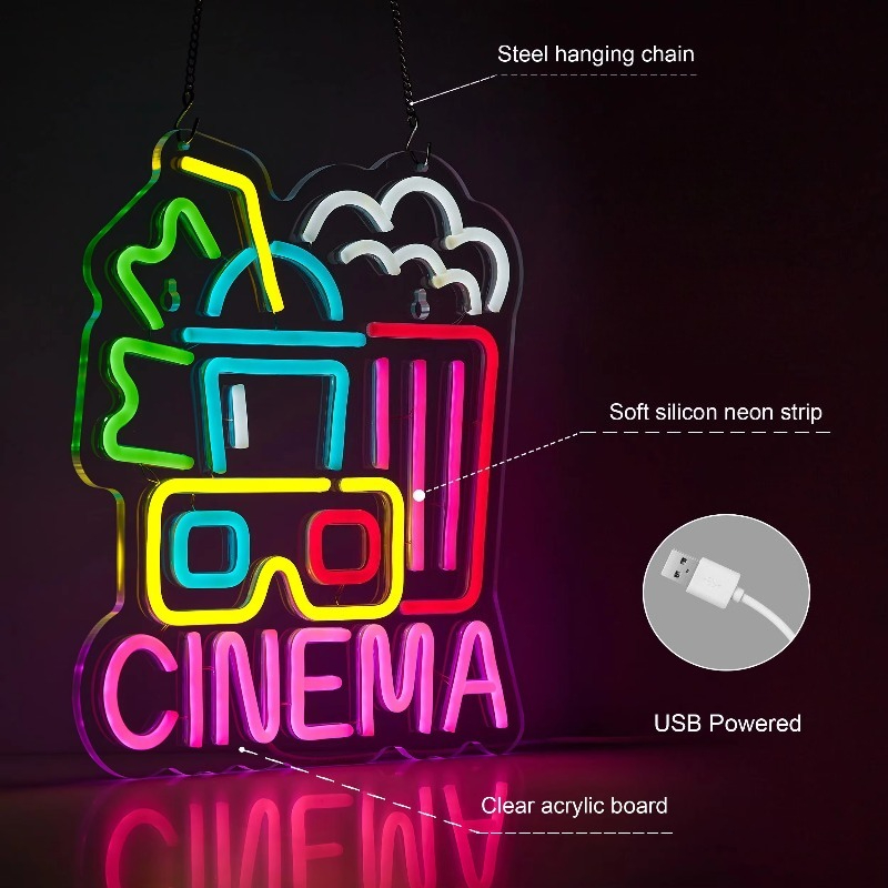 Cinema Neon Sign,Movie Time Ni - Home Cinema Wall Lights ulasan dan harga