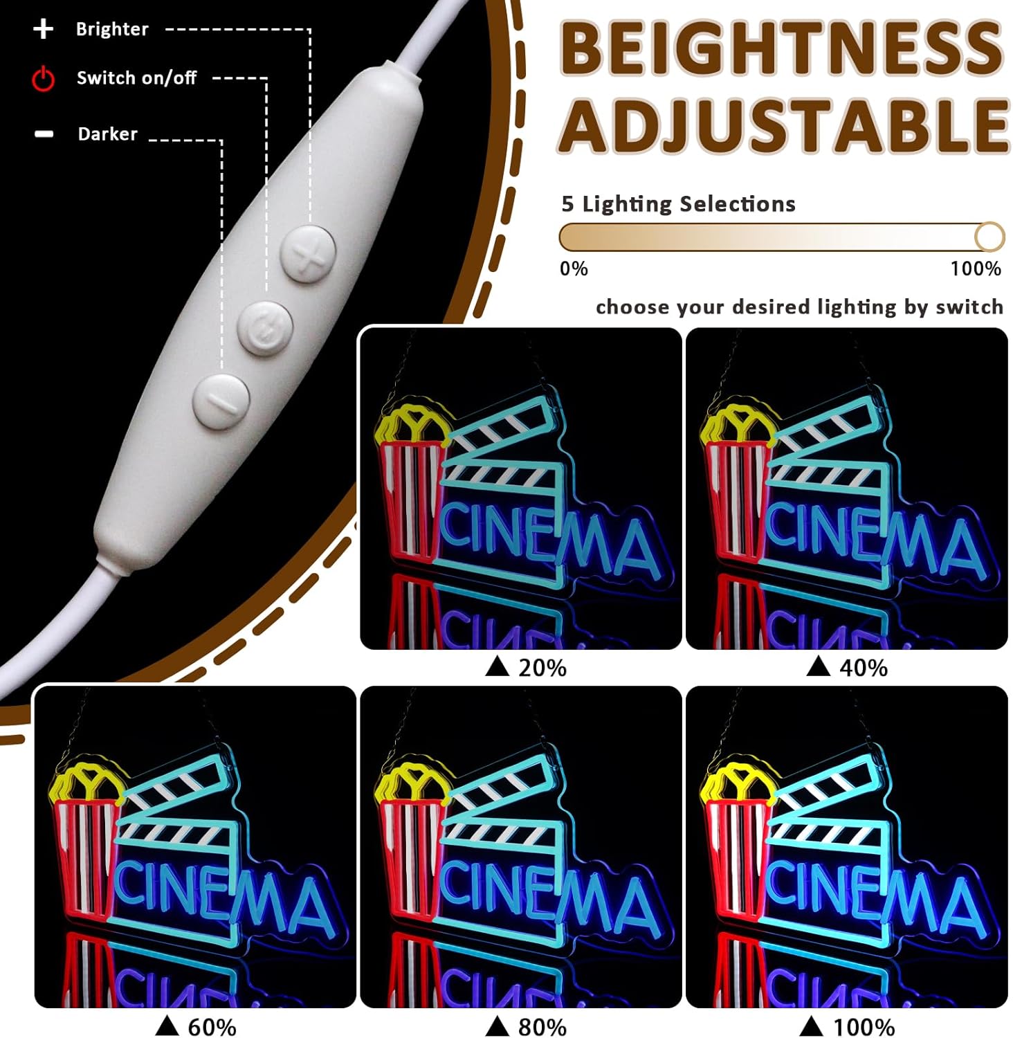 Cinema Neon Sign Art Wall Ligh - Home Cinema Wall Lights ulasan dan harga