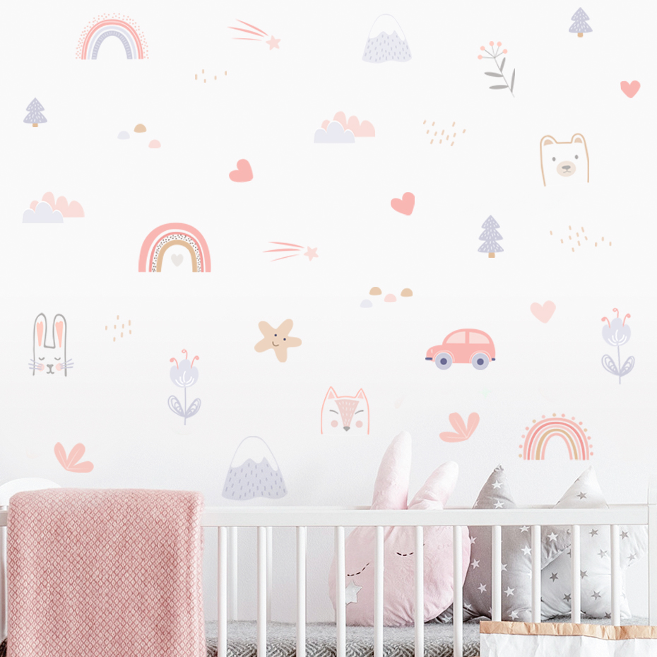 Cartoon Rainbow Animals Faces  - Home Cinema Room ulasan dan harga