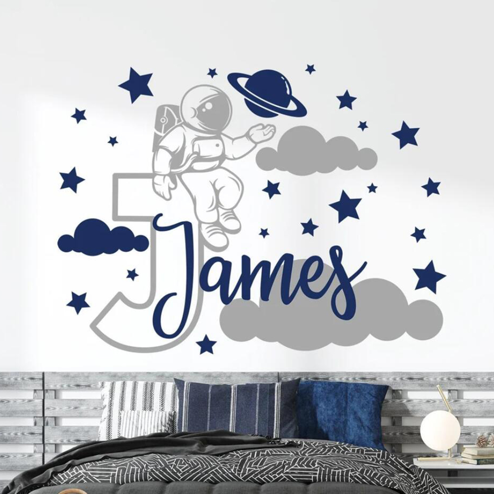 Custom Name Cartoon Space Astr - Home Cinema Room ulasan dan harga