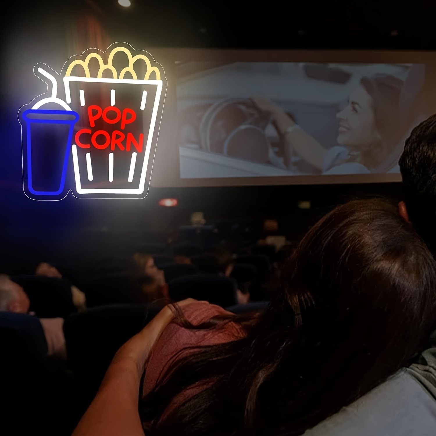 Popcorn Drink Neon Sign LED Wa - Home Cinema Wall Lights ulasan dan harga