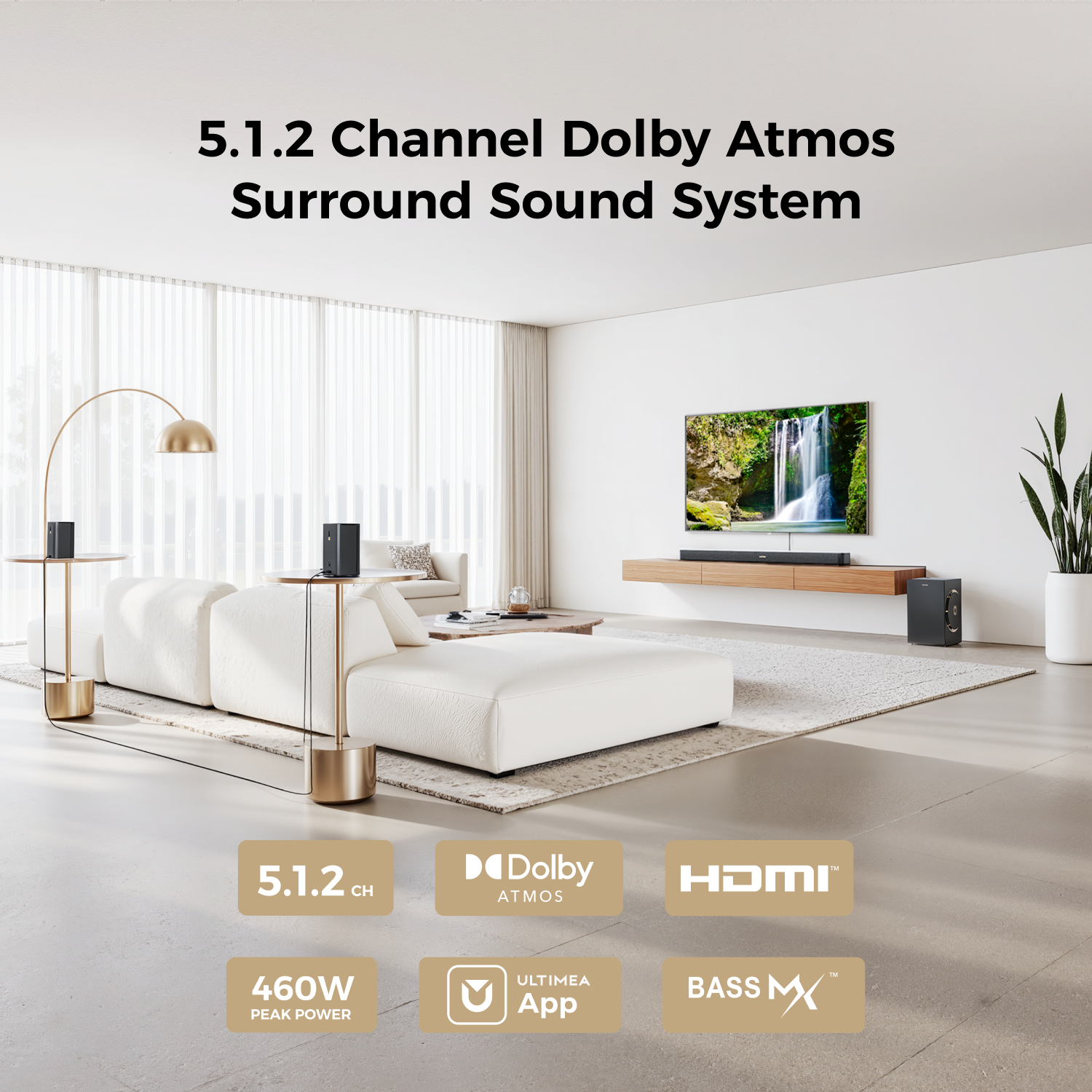 ULTIMEA 460W 5.1.2ch Sound Bar - Home Cinema Atmos ulasan dan harga