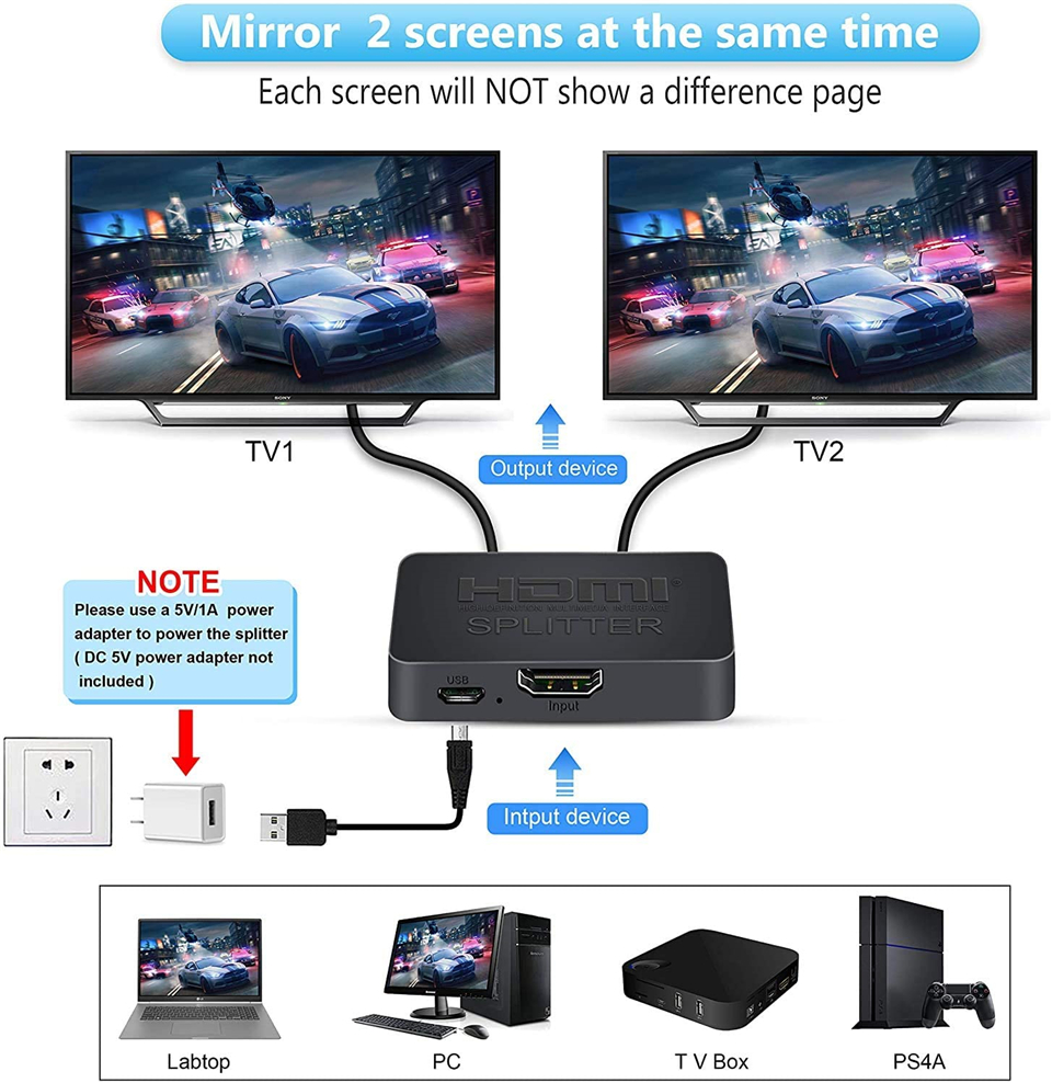 2023 Best 4K HDMI Splitter 1x2 - Home Cinema Apple ulasan dan harga
