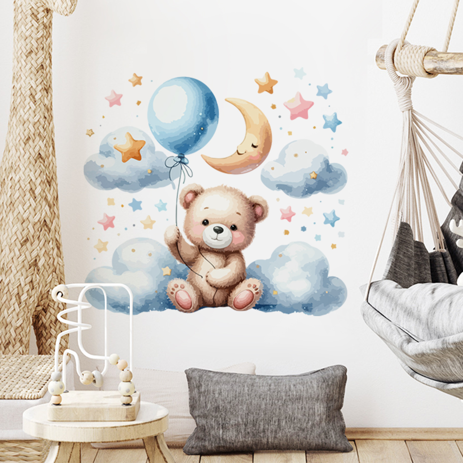 Watercolor Cartoon Teddy Bear  - Home Cinema Room ulasan dan harga