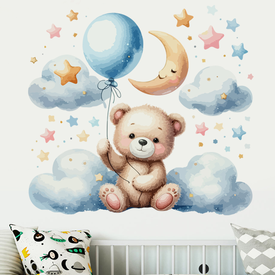 Watercolor Cartoon Teddy Bear  - Home Cinema Room ulasan dan harga
