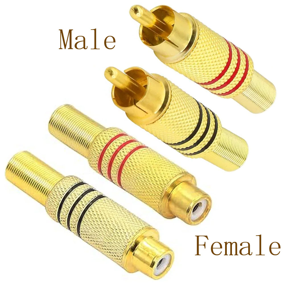 4PCS RCA Plug Gold Plated Sold - Home Cinema Sound System ulasan dan harga
