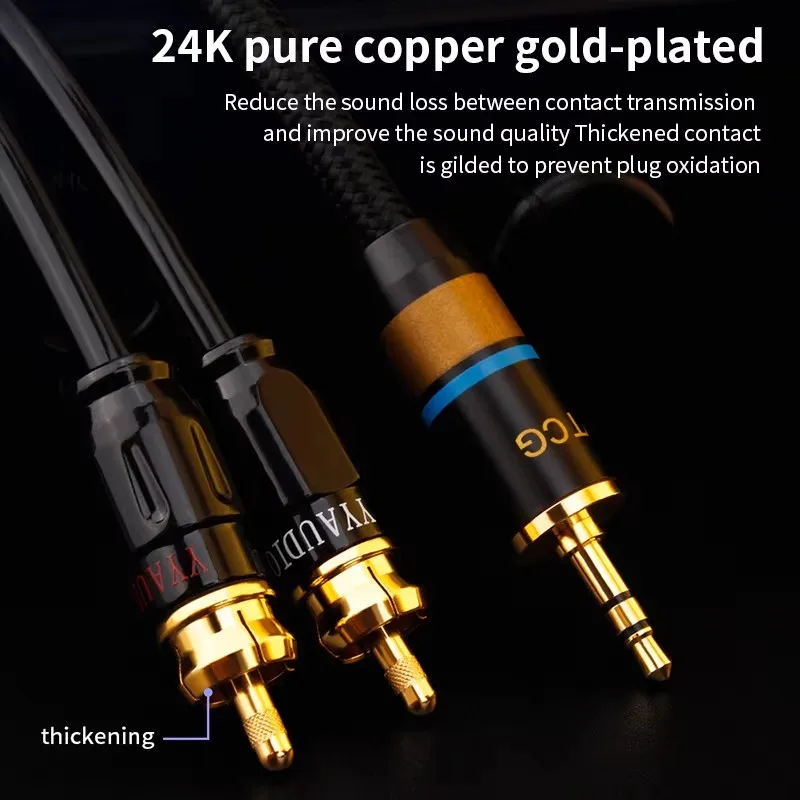 3.5mm to 2RCA Audio Cable HiFi - Home Cinema Sound System ulasan dan harga
