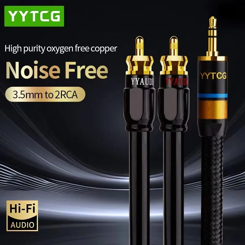 3.5mm to 2RCA Audio Cable HiFi - Home Cinema Sound System ulasan dan harga