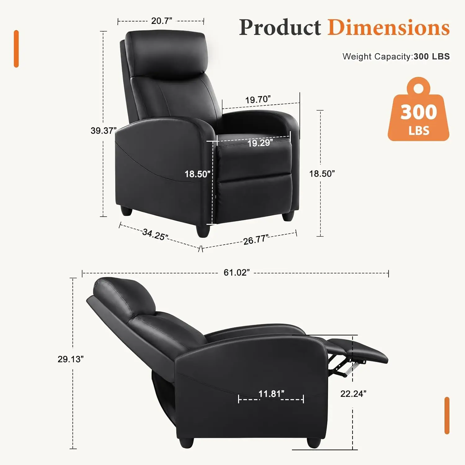 Recliner Chair PU Leather Recl - Home Cinema Gadgets ulasan dan harga